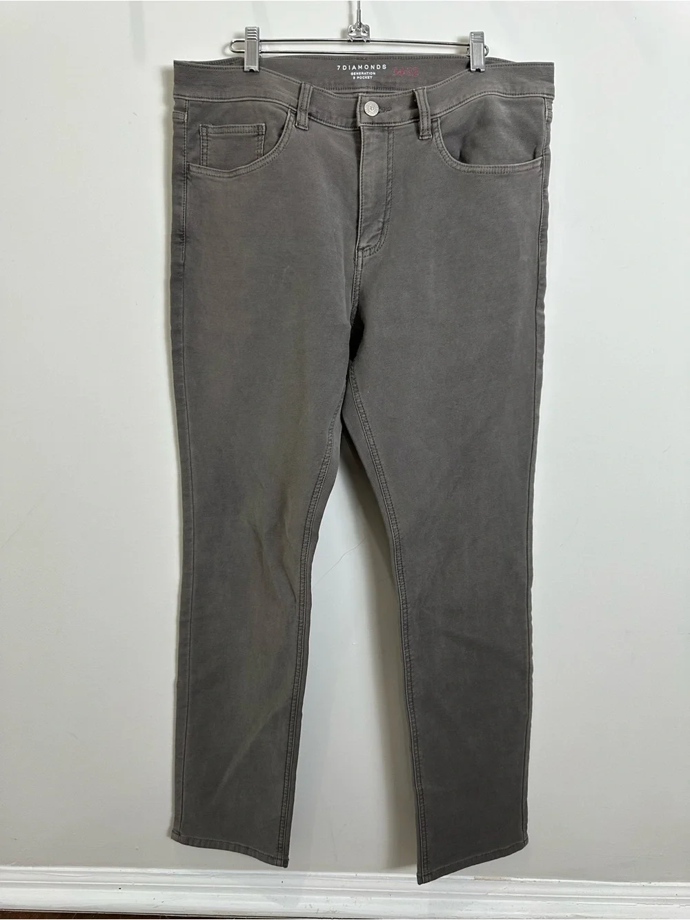7 Diamonds Generation Men's Slim Straight Jeans in Charcoal Gray 34x32